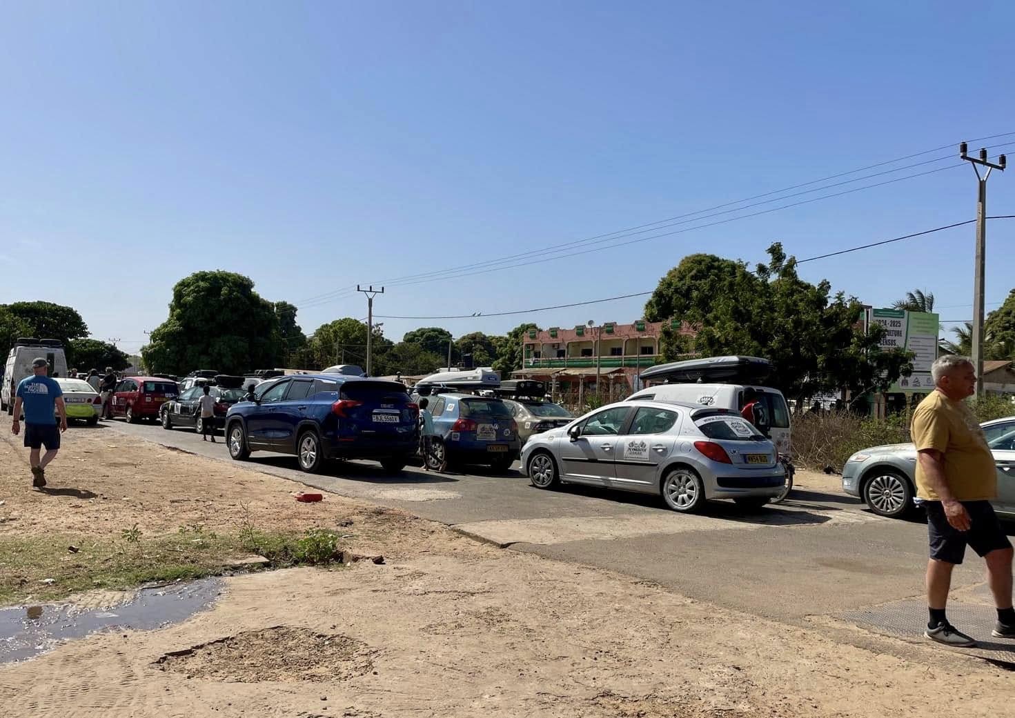 In Gambia, queueing for ferry tickets